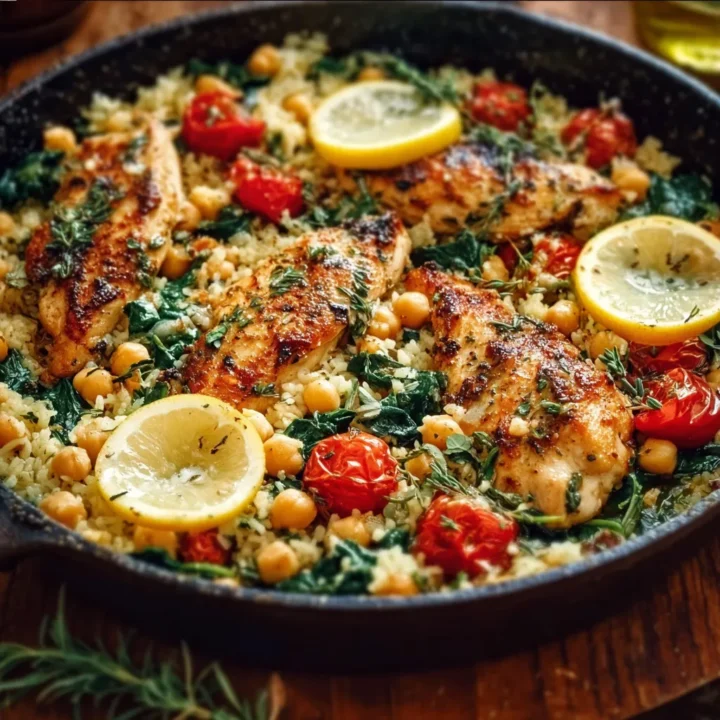 Greek Chicken and Lemon Rice in 30 Minutes