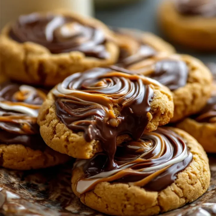 Peanut Butter Chocolate Caramel Cookies