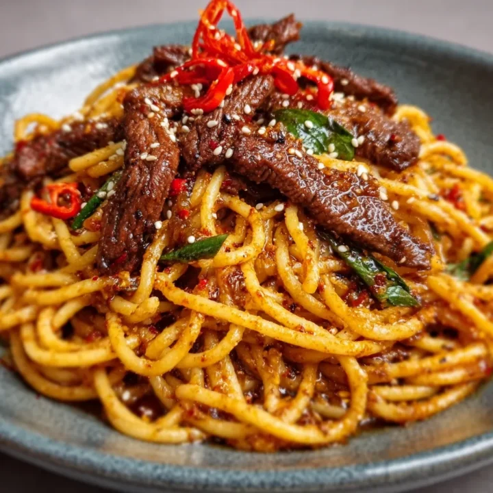 Sweet & Spicy Garlic Steak Pasta – Bold Flavor in Every Bite