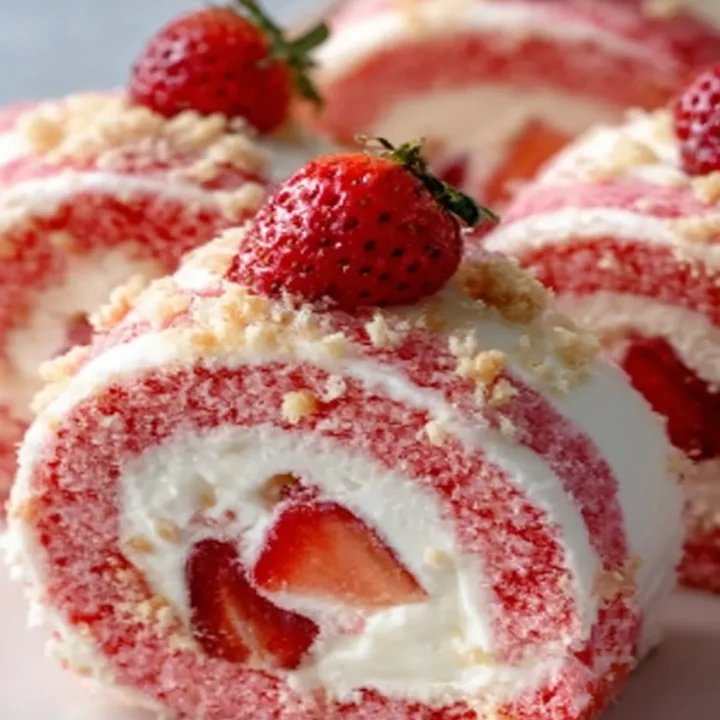 Sweet Strawberry Shortcake Cheesecake Rolls