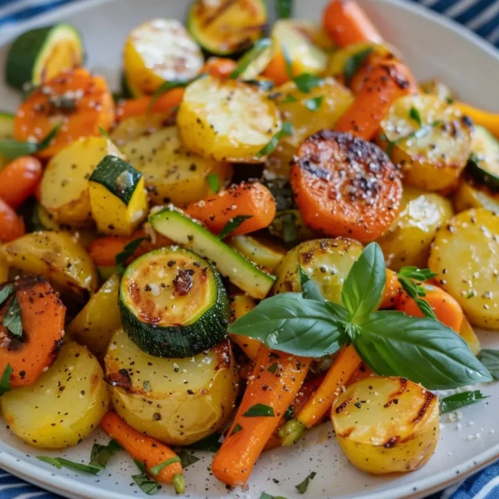 Garlic Herb Roasted Potatoes Carrots and Zucchini