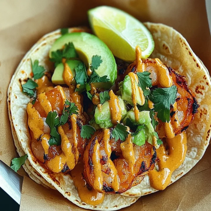 Spicy Shrimp Tacos Avocado Crema