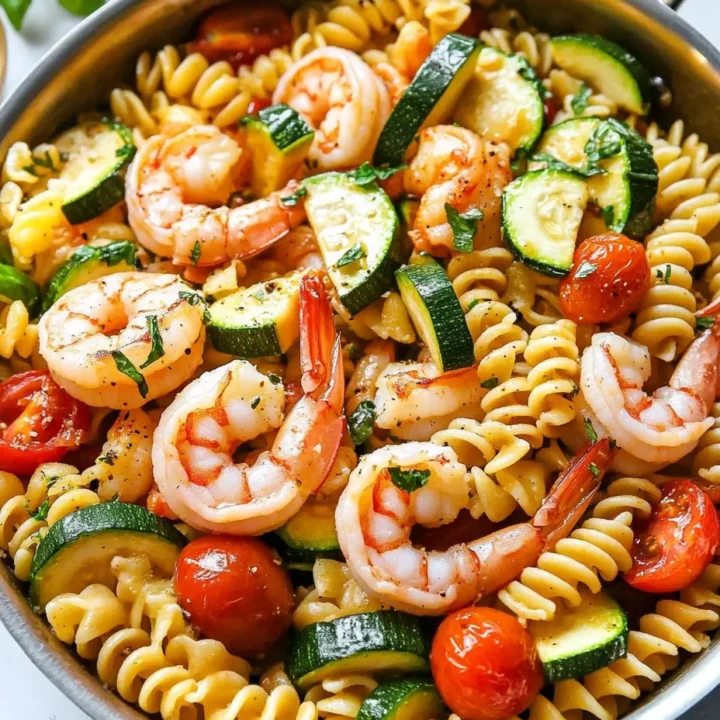 Tomato Zucchini Shrimp Pasta