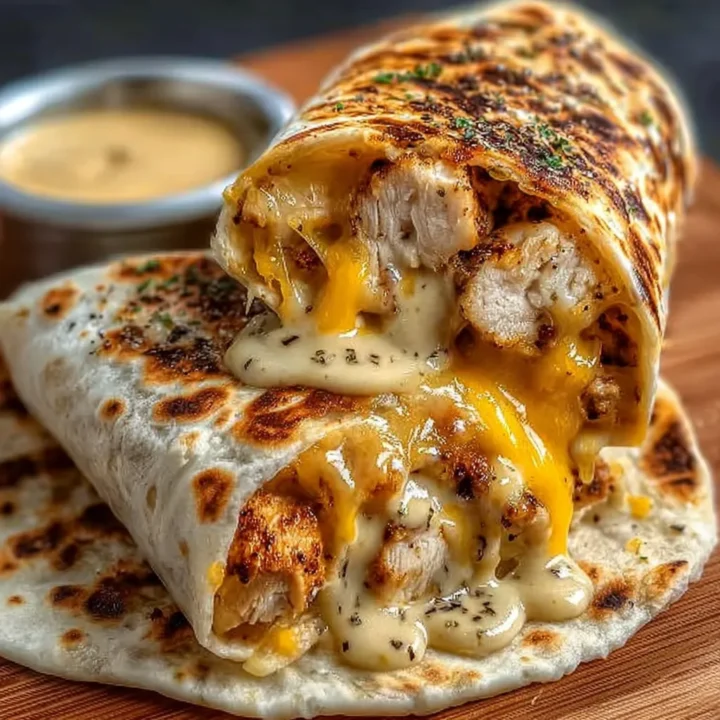Cheesy Garlic Chicken Wraps