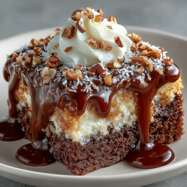 German Chocolate Poke Cake