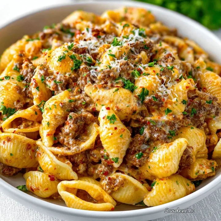 Creamy Beef and Shells - Sweet and Savory Meals