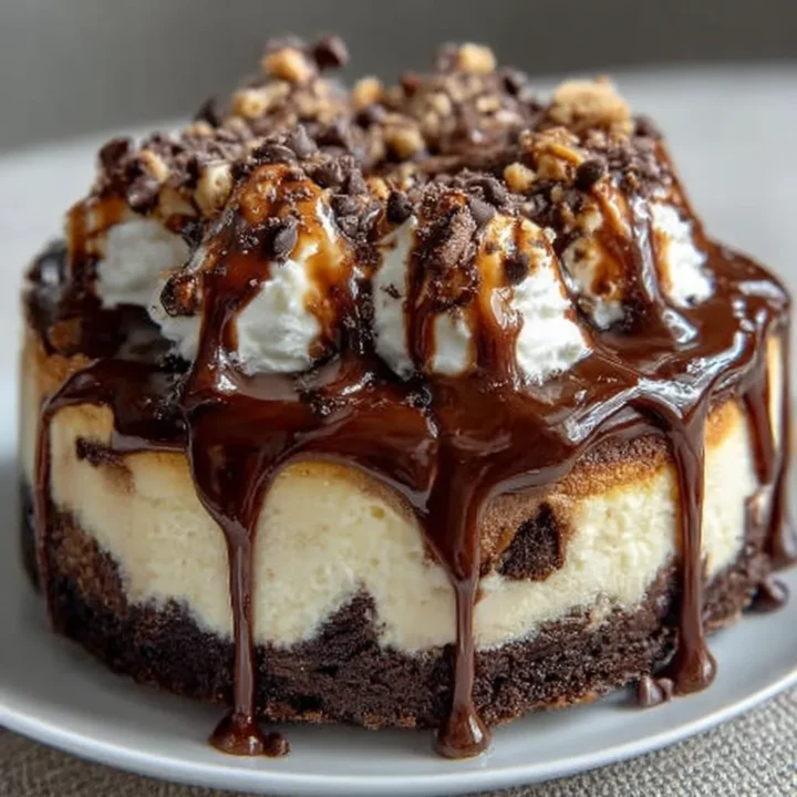 Ultimate Hot Fudge Sundae Brownie Cheesecake Recipe
