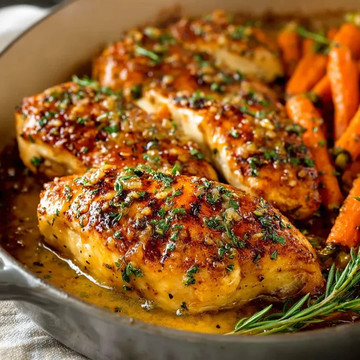 Honey Dijon Baked Chicken with Roasted Carrots Recipe
