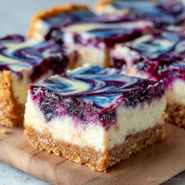Ravenclaw Blueberry Lemon Cheesecake Bars with Blue Swirls Recipe