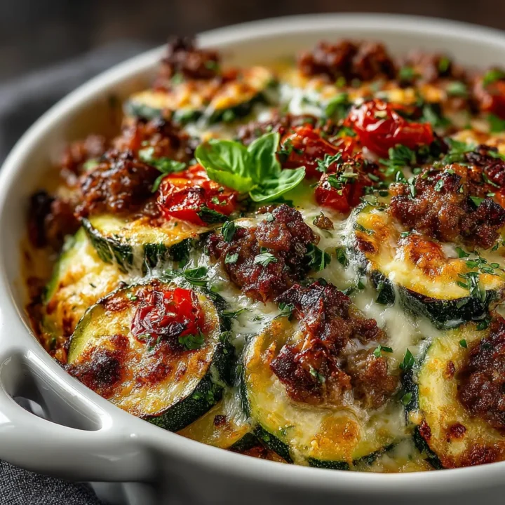 Low-Carb Ground Beef Zucchini Bake