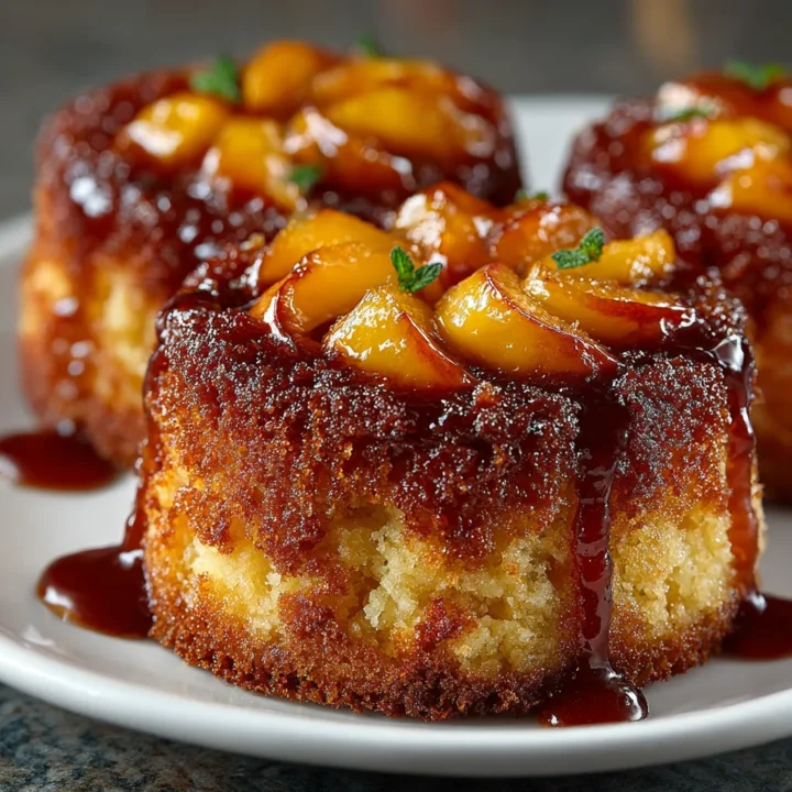 Peach Upside-Down Mini Cakes