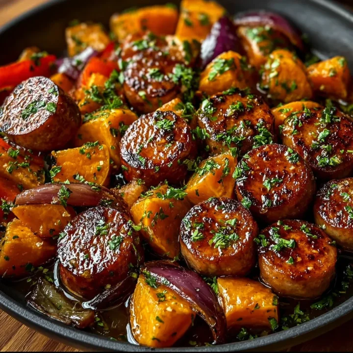 Honey Garlic Sausage Sweet Potatoes