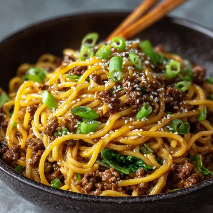 Mongolian Ground Beef Noodles