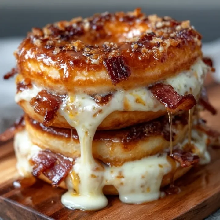 Donut Grilled Cheese with Bacon Maple