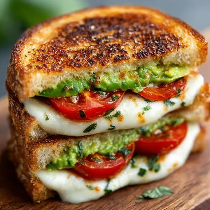 Avocado, Mozzarella, and Tomato Grilled Cheese