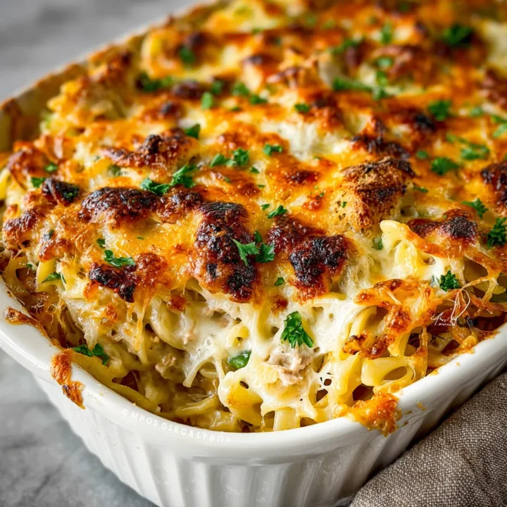 Creamy Turkey Casserole with Cheese and Pasta