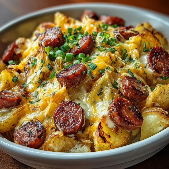 Cheesy Ranch Potatoes and Smoked Sausage