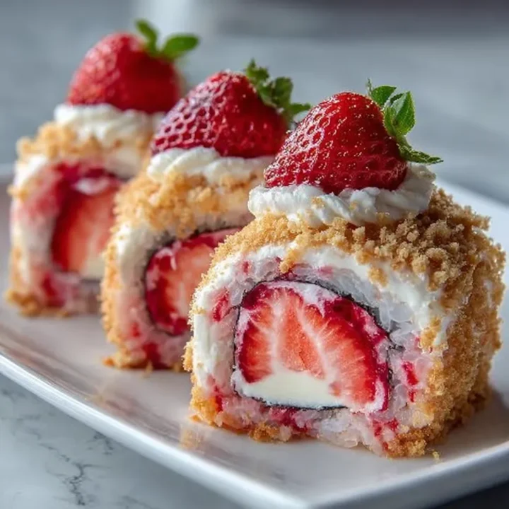 Strawberry Shortcake Cheesecake Sushi Rolls Recipe