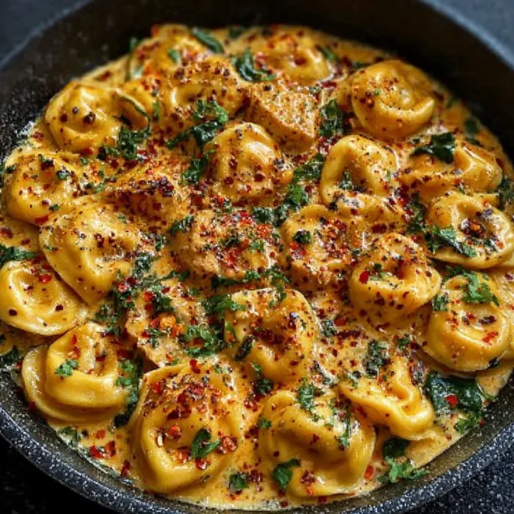 One-Pot Spicy Garlic Butter Chicken Tortellini