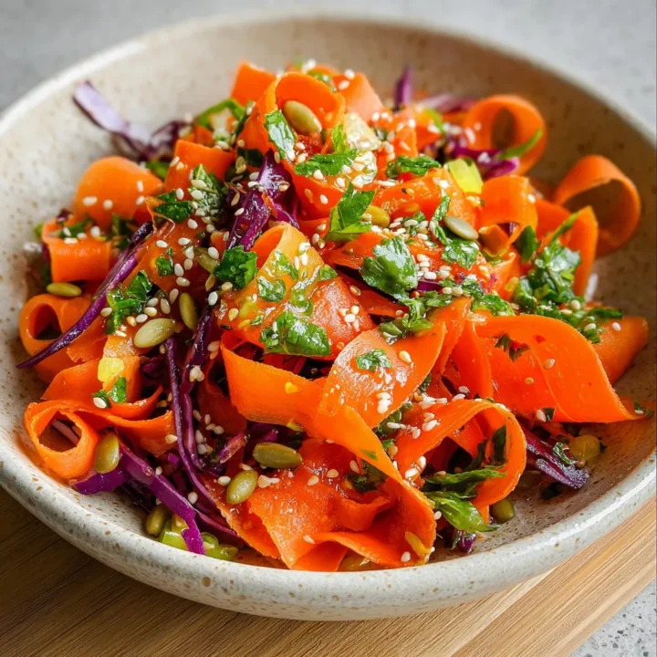 Shaved Carrot Salad with Tangy Apple Cider Dressing