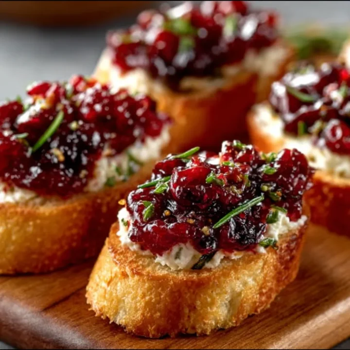 Cranberry Crostini: Easy Cream Cheese Holiday Appetizer Recipe
