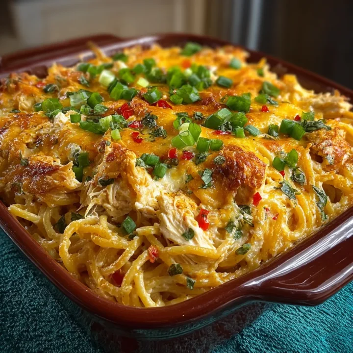Spicy Southern Chicken Spaghetti Casserole