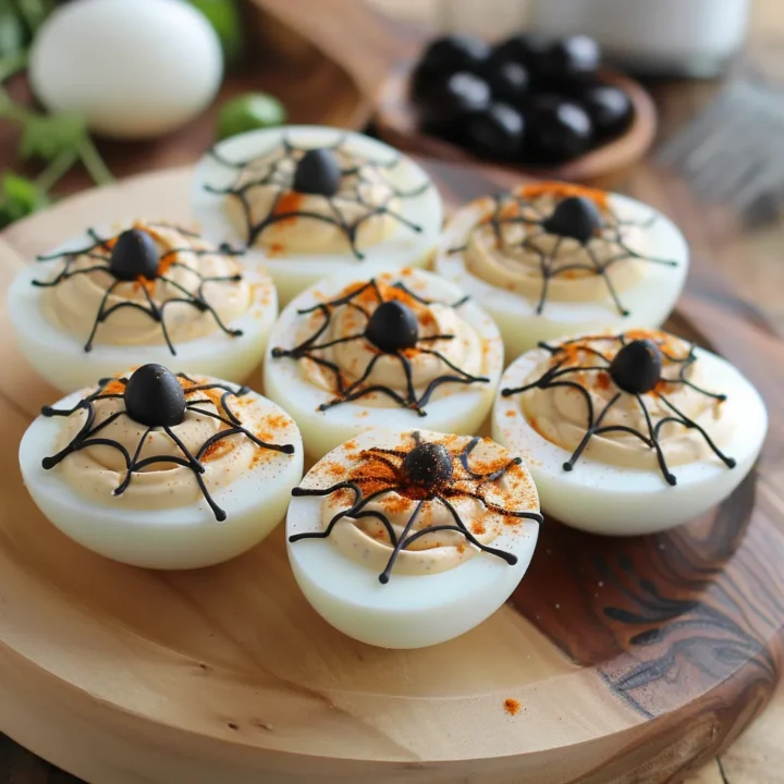Spooky Spiderweb Deviled Eggs Recipe