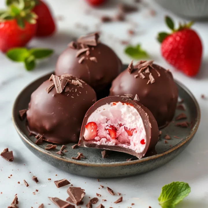 Strawberry Cream Filled Chocolate Treats