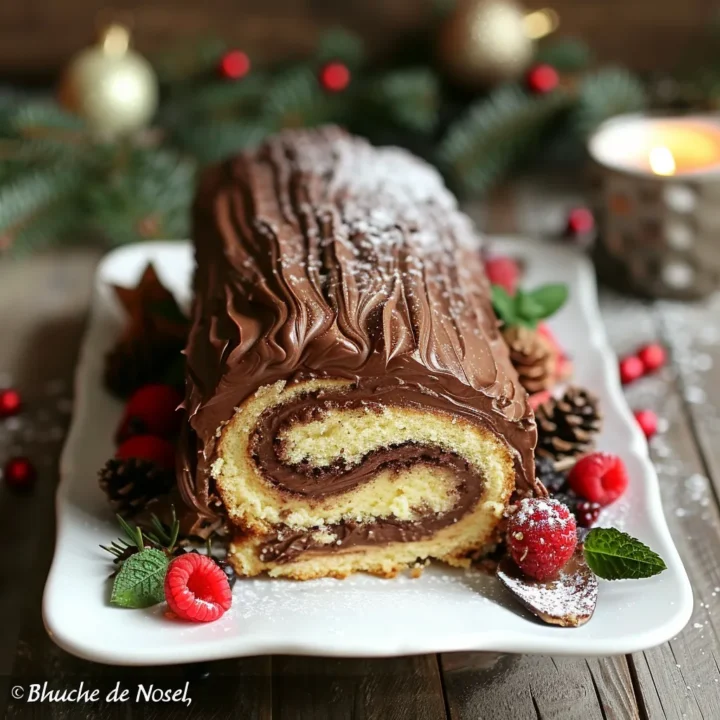 Classic Festive Yule Log Cake