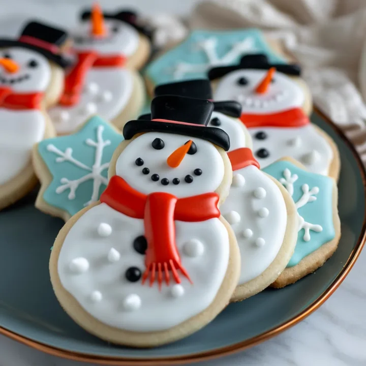 Cute Snowman Sugar Cookies for Kids