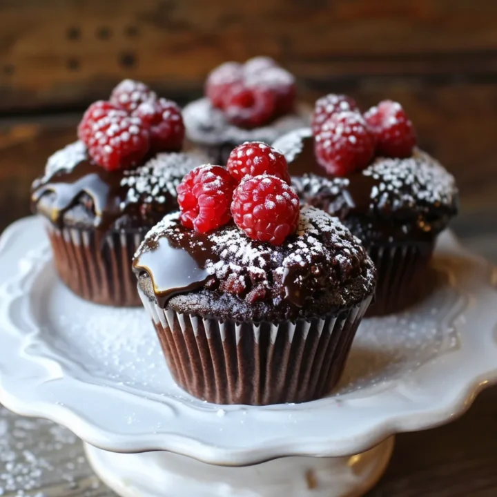 Raspberry Chocolate Lava Cupcakes
