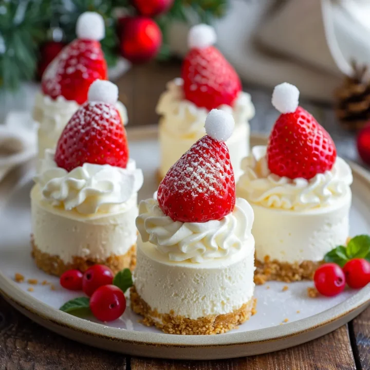Mini Santa Hat Cheesecake Recipe