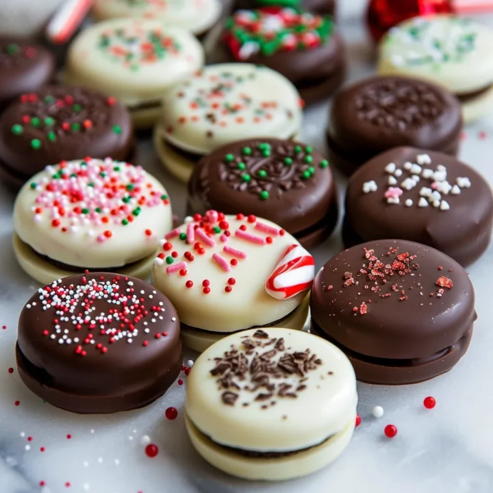 Chocolate Covered Christmas Oreo Cookies