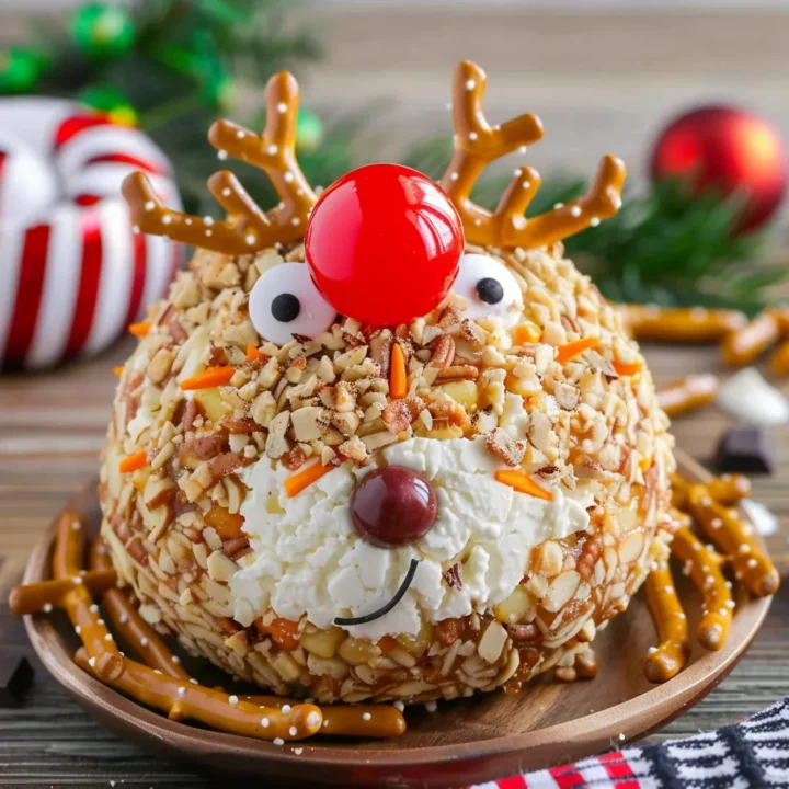 Adorable Rudolph Christmas Cheese Ball