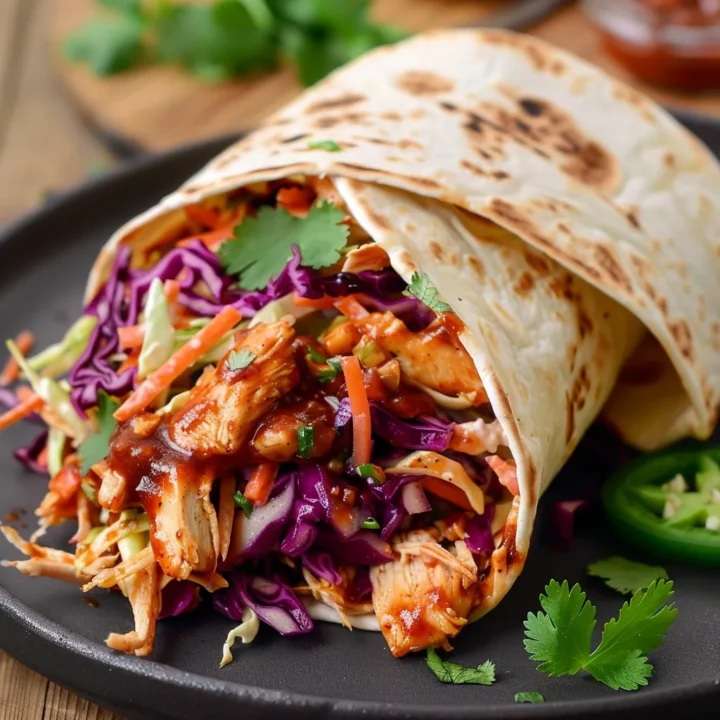 BBQ Chicken Coleslaw Wraps