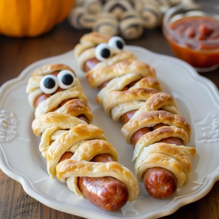 Halloween Sausage Mummy Snack Idea