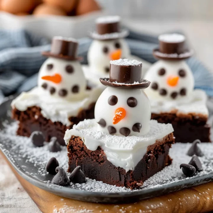 Fudgy Snowman Brownie Dessert Recipe