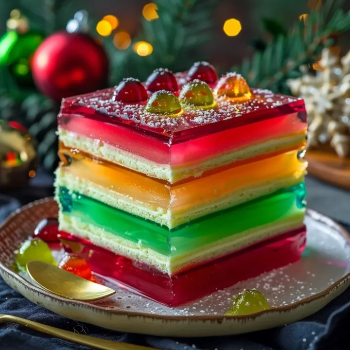 Layered Christmas Jelly Cake Recipe