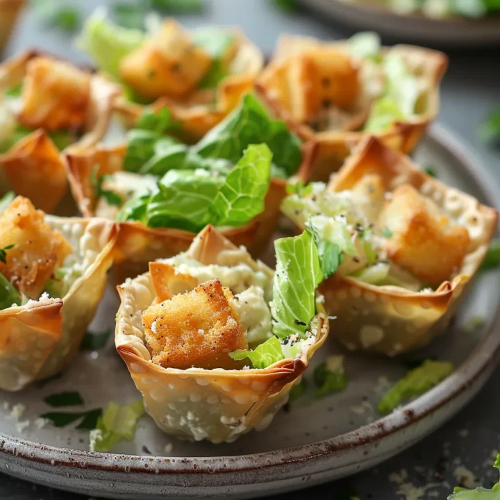 Caesar Salad Wonton Cups Recipe