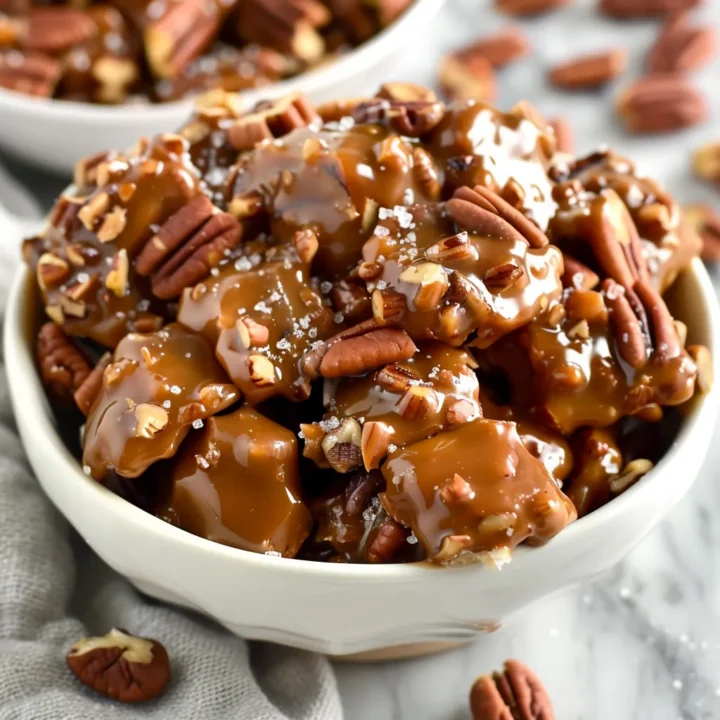 Chewy Homemade Caramel Pecan Clusters