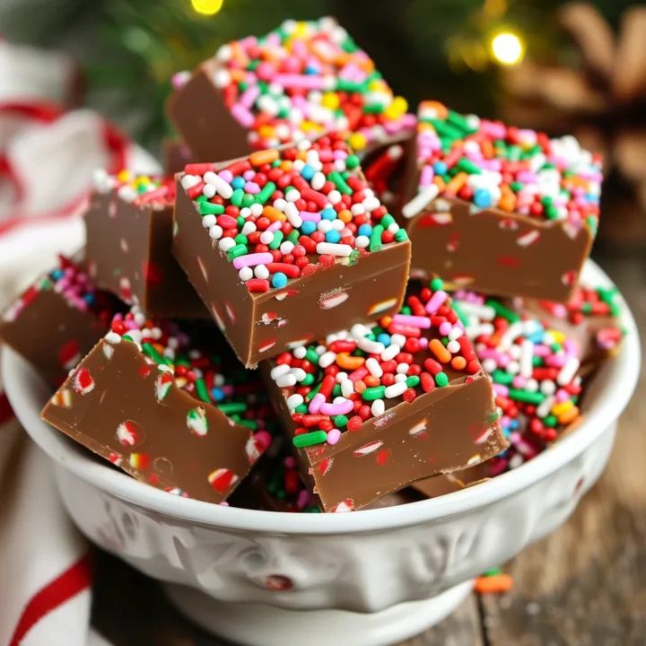 Easy Christmas Fudge With Sprinkles