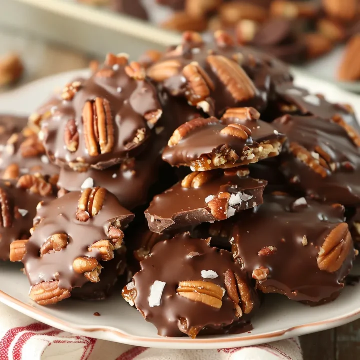 Christmas Chocolate Pecan Turtle Clusters