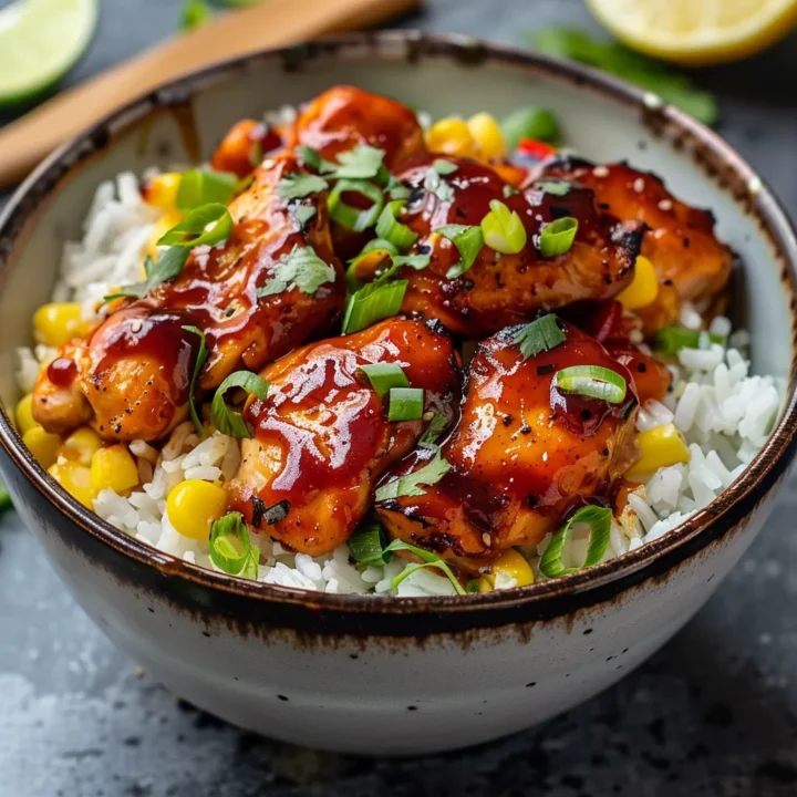 Sweet Honey BBQ Chicken Rice