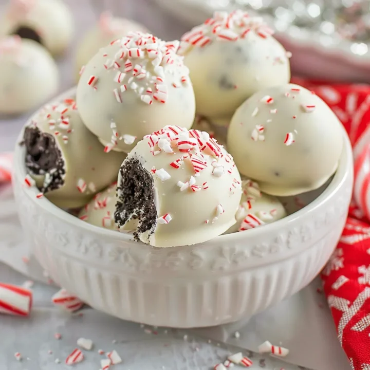 Festive Peppermint Oreo Holiday Truffles