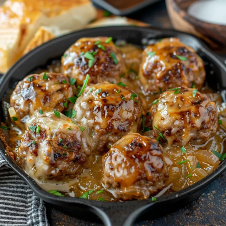 Cheesy French Onion Meatballs Recipe