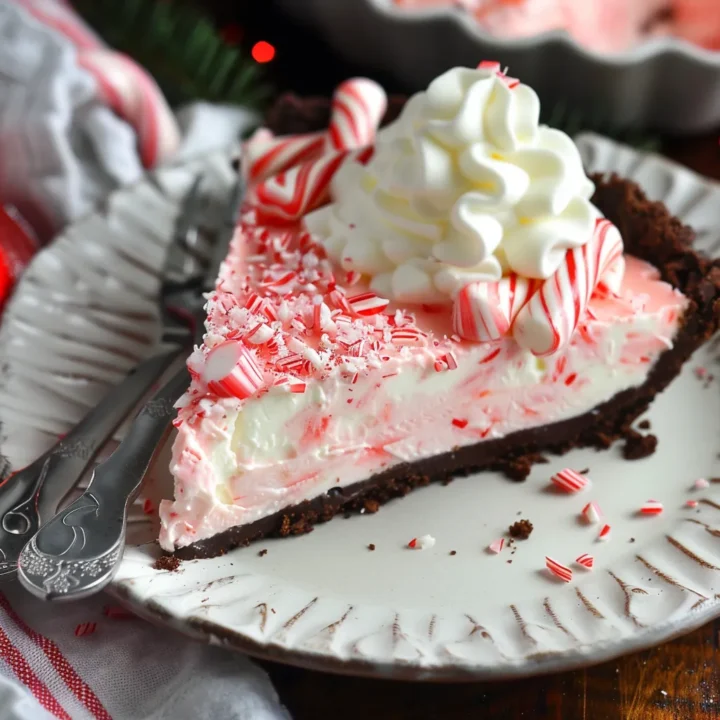 Easy No-Bake Christmas Peppermint Pie for Holidays