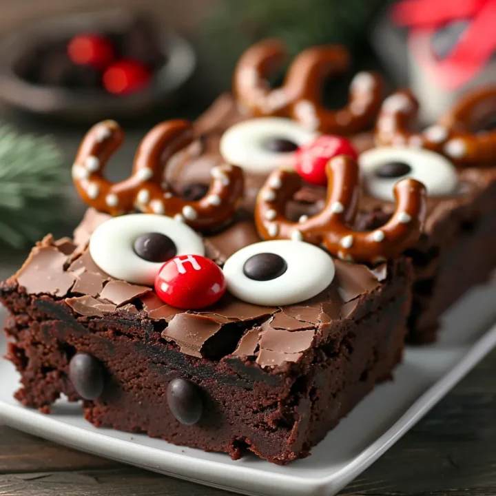 Festive Reindeer Brownie Dessert Recipe