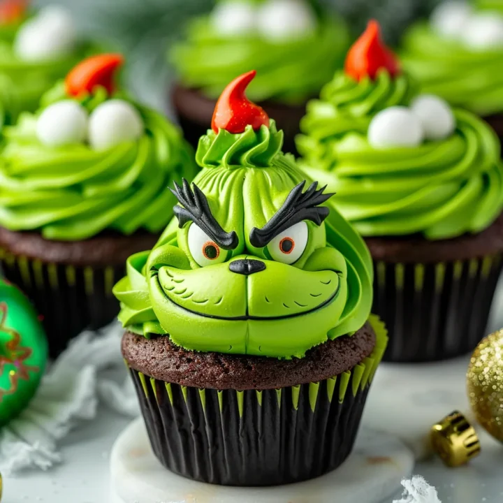 Cute Grinch Cupcake Dessert Recipe