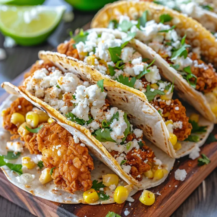 Fried Chicken Street Corn Tacos