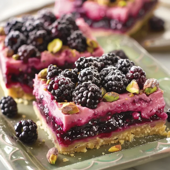 Blackberry Pistachio Dream Bars